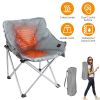 Heated Camping Chair For Adult Outdoor Activities Portable Folding Heated Chair With 3 Adjustable Heat Levels Heating Backrest Cushion Support 264LBS