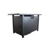 25'' H x 42'' W Steel Outdoor Fire Pit Table with Lid