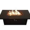 25'' H x 42'' W Steel Outdoor Fire Pit Table with Lid