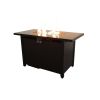25'' H x 42'' W Steel Outdoor Fire Pit Table with Lid
