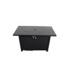 25'' H x 42'' W Steel Outdoor Fire Pit Table with Lid