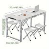 Multi functional aluminum folding table - adjustable, 48 inches, expandable handle. Suitable for indoor/outdoor use. Foldable