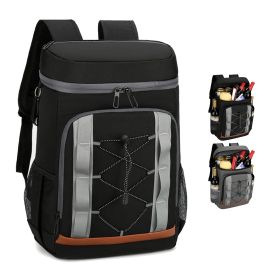 Cooler Backpack 36 Can Leakproof Insulated Cooler Backpack with 25L/6.6Gal for Picnic Camping BeachÂ Hiking Fishing Travel (Option: Black)
