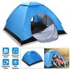 4 Persons Camping Waterproof Tent Pop Up Tent Instant Setup Tent w/2 Mosquito Net Doors Carrying Bag Folding 4 Seasons for Hiking Climbing Adventure F